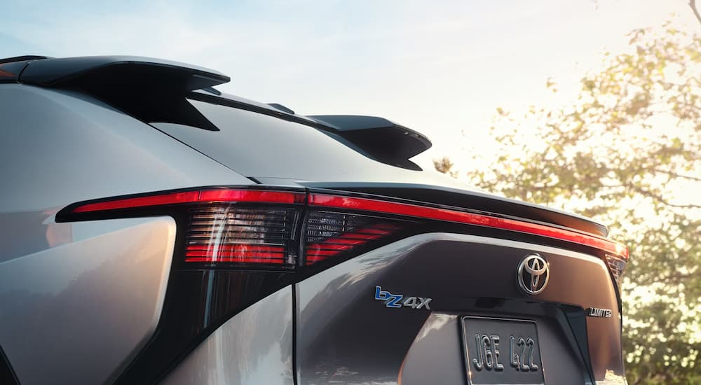 Back of a silver 2026 Toyota bZ car for sale near Wilmington